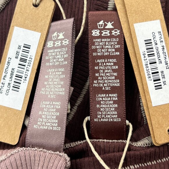 SKIMS Cotton Rib Dipped Thong Lot of 2 Umber Chocolate 3X - Picture 10 of 12